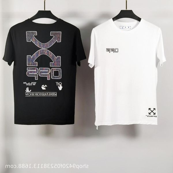 2021 spring and summer new off heavy industry ironing embroidery short sleeve t-shirt for men women, White;black
2021 spring and summer new off heavy industry ironing embroidery short sleeve t-shirt for men women, White;black
