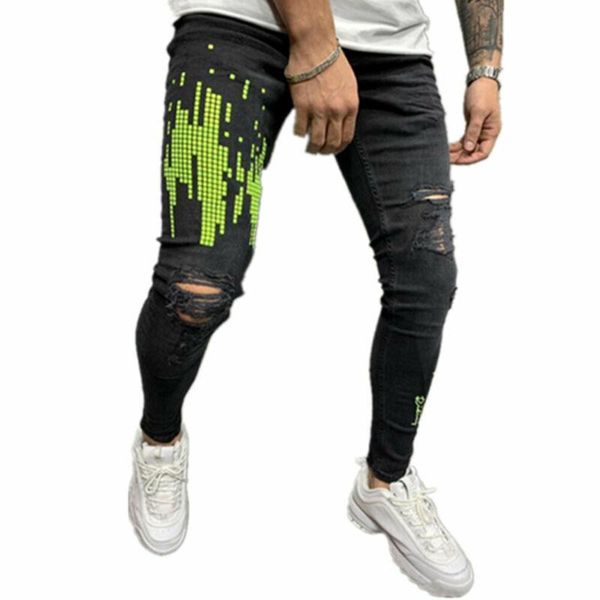 men's jeans men skinny denim ripped slim fit stretchy distressed pants black with green patchwork trousers print, Blue
men's jeans men skinny denim ripped slim fit stretchy distressed pants black with green patchwork trousers print, Blue