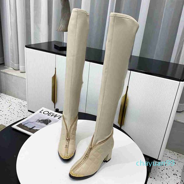 2021 zipper designer thigh-high boots women fashion cowhide leather elastic over the knee boot .5cm chunky heels martin booties, Black
2021 zipper designer thigh-high boots women fashion cowhide leather elastic over the knee boot .5cm chunky heels martin booties, Black