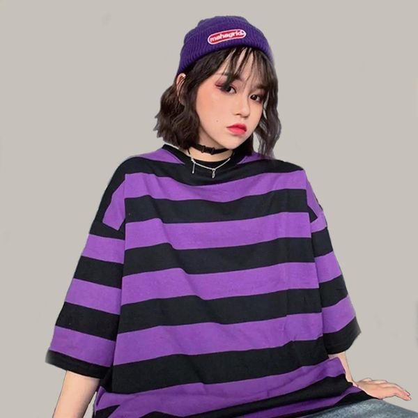 fashion hip hop loose womens summer oversized striped o neck tees v funny casual japan harajuku femme, White
fashion hip hop loose womens summer oversized striped o neck tees v funny casual japan harajuku femme, White