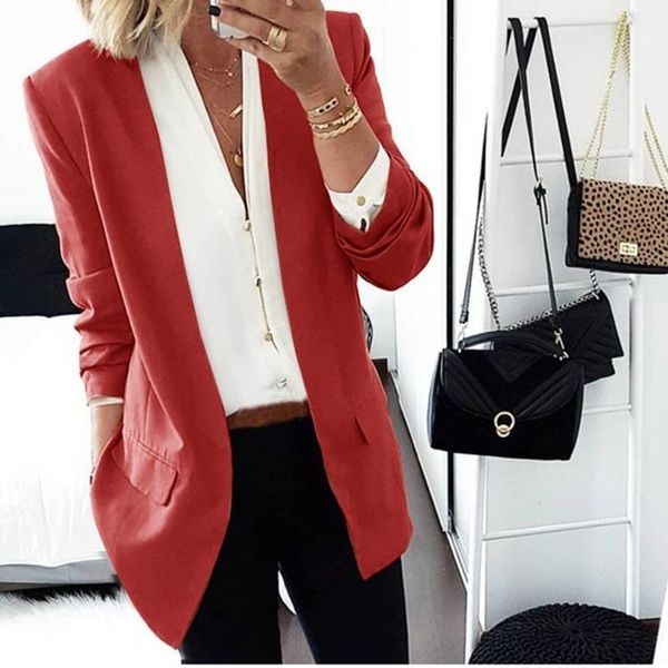 women's suits & blazers women blazer casual long sleeve open front office lady suit jacket ol lapel coat cardigan formal femme, White;black
women's suits & blazers women blazer casual long sleeve open front office lady suit jacket ol lapel coat cardigan formal femme, White;black