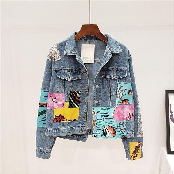 women's jackets 2021 spring autumn patch designs women short jeans vintage patchwork denim female coats loose mujer outerwear streetwea, Black;brown
women's jackets 2021 spring autumn patch designs women short jeans vintage patchwork denim female coats loose mujer outerwear streetwea, Black;brown