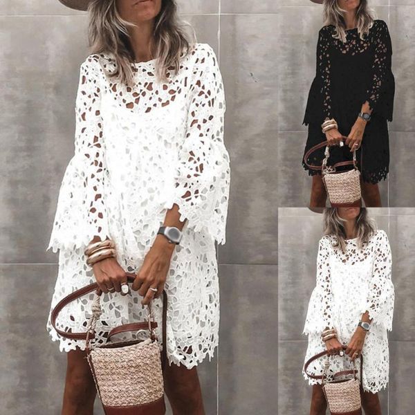 casual dresses 1 set sling dress cover-up lace flare sleeve women see through patchwork for dating, Black;gray
casual dresses 1 set sling dress cover-up lace flare sleeve women see through patchwork for dating, Black;gray