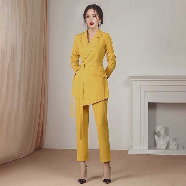 casual women's suit pants two-piece slim yellow lady jacket feminine fashion professional small female 210527, White
casual women's suit pants two-piece slim yellow lady jacket feminine fashion professional small female 210527, White