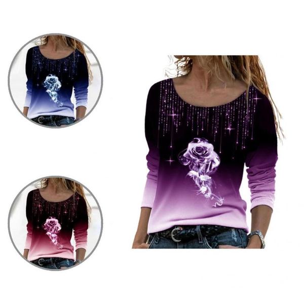 women's blouses & shirts gradient color long sleeve rhinestone shiny casual blouse for dating, White
women's blouses & shirts gradient color long sleeve rhinestone shiny casual blouse for dating, White