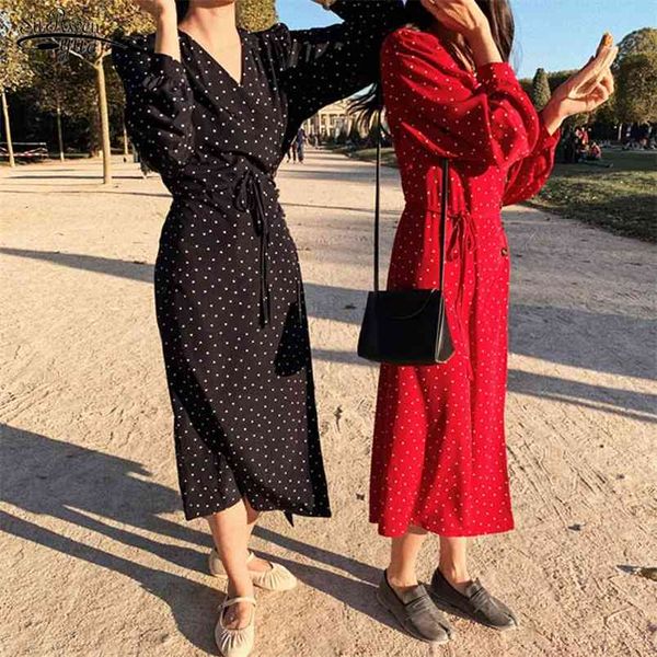 sweet v-neck midi long dresses lace high waist a-line chiffon women dot autumn winter elegant sleeve 10149 210421, Black;gray
sweet v-neck midi long dresses lace high waist a-line chiffon women dot autumn winter elegant sleeve 10149 210421, Black;gray