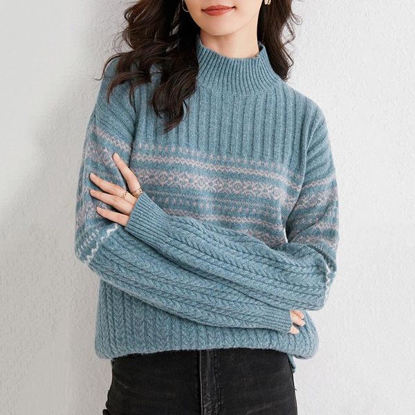 women's sweaters sparsil autumn winter wool knitted for women half high collar vintage cardigans soft warm pullovers all-match sweater, White;black
women's sweaters sparsil autumn winter wool knitted for women half high collar vintage cardigans soft warm pullovers all-match sweater, White;black