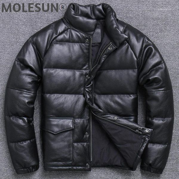 men's leather & faux akoosun winter clothes genine jacket men down jackets cowhide stand-up collar fashion coats hommes veste lxr682, Black
men's leather & faux akoosun winter clothes genine jacket men down jackets cowhide stand-up collar fashion coats hommes veste lxr682, Black