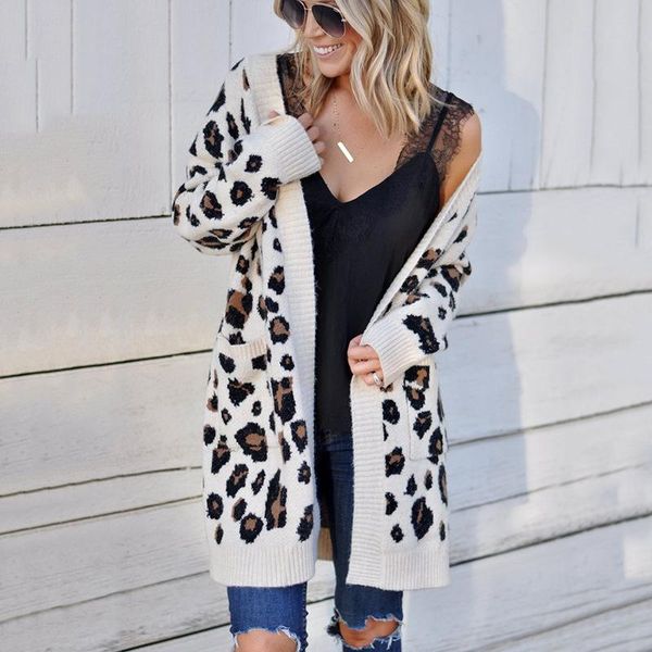 women's knits & tees pockets long sweaters woman printed animal leopard sleeve casual cardigans winter outwear womens autumn knit cardi, White
women's knits & tees pockets long sweaters woman printed animal leopard sleeve casual cardigans winter outwear womens autumn knit cardi, White