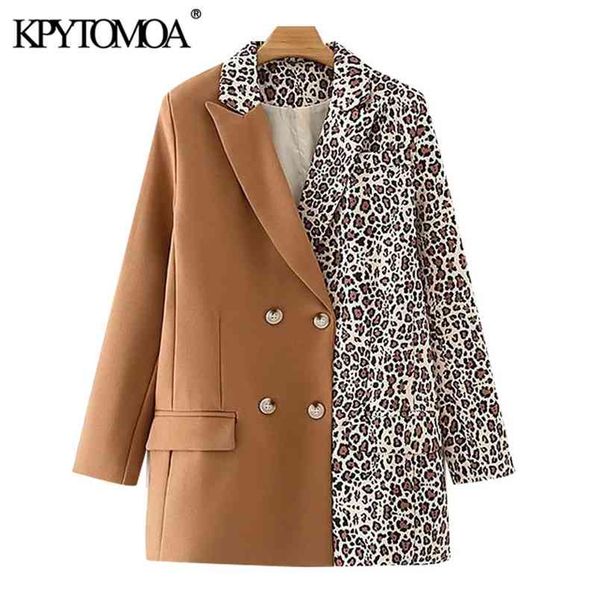 women fashion leopard print patchwork blazer coat long sleeve pockets female outerwear chic 210420, White;black
women fashion leopard print patchwork blazer coat long sleeve pockets female outerwear chic 210420, White;black
