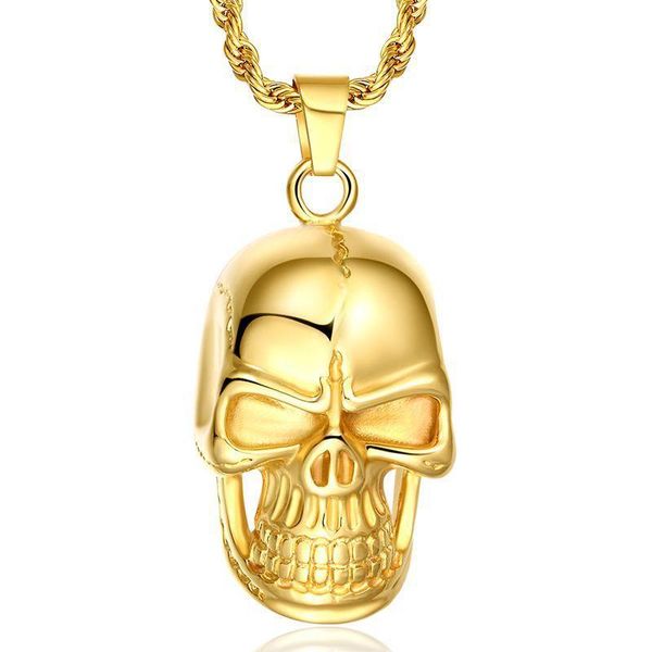 pendant necklaces 2021 real maxi necklace collier collares skull stainless steel jewelry for men and 2 color chian price, Silver
pendant necklaces 2021 real maxi necklace collier collares skull stainless steel jewelry for men and 2 color chian price, Silver