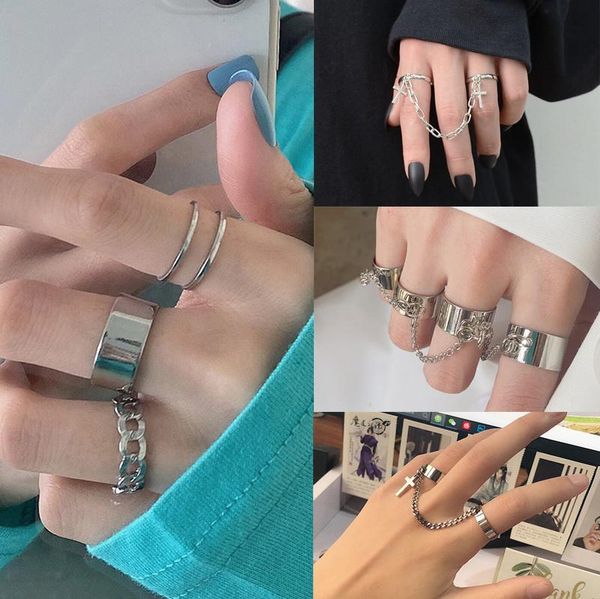 cluster rings hiphop rock metal geometric chain circular punk cross set finger buckle joint tail ring for women jewelry accessories, Golden;silver
cluster rings hiphop rock metal geometric chain circular punk cross set finger buckle joint tail ring for women jewelry accessories, Golden;silver