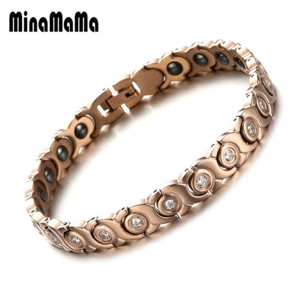 link, chain fashion hematite bracelets for women men crystal gold rose color stainless steel bracelet healthy jewelry, Black
link, chain fashion hematite bracelets for women men crystal gold rose color stainless steel bracelet healthy jewelry, Black