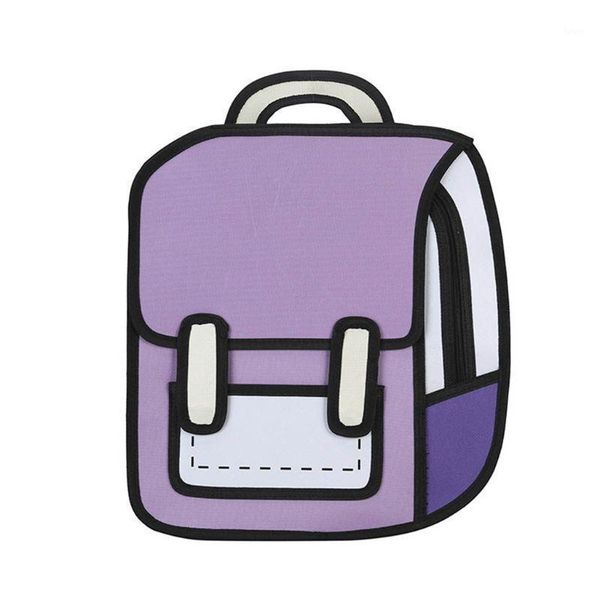 school bags y166 creative women 2d drawing backpack cartoon bag teenager girls daypack