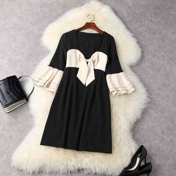 casual dresses spring 3/4 sleeve scoop neck black contrast color ribbon tie bow panelled mini short dress elegant lm1711944 nj57, Black;gray
casual dresses spring 3/4 sleeve scoop neck black contrast color ribbon tie bow panelled mini short dress elegant lm1711944 nj57, Black;gray