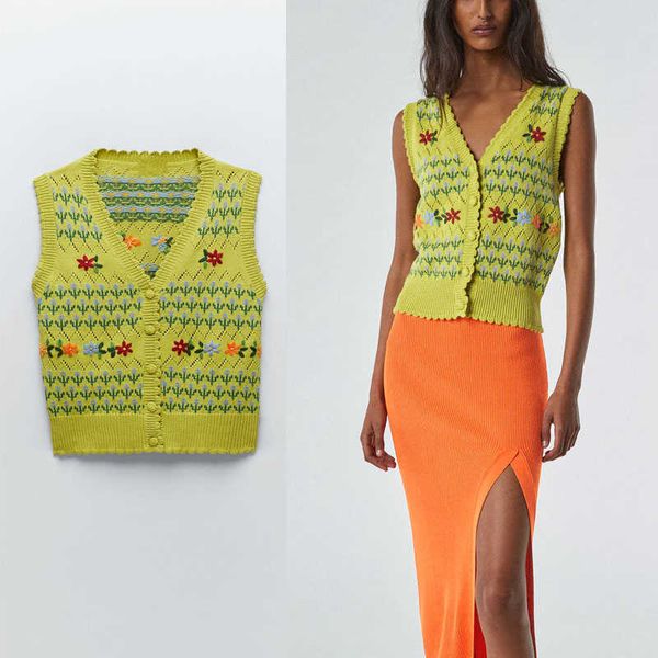 za knit embroidery vest sweater women sleeveless jacquard flowers vintage cardigan woman chic button up knitted sweaters 210602, White
za knit embroidery vest sweater women sleeveless jacquard flowers vintage cardigan woman chic button up knitted sweaters 210602, White