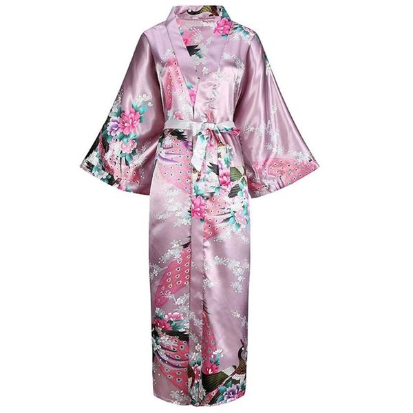 long style loose japanese satin peacock woman yukata dress sleepwear oriental kimono haori chinese qipao nightgown robe, Red
long style loose japanese satin peacock woman yukata dress sleepwear oriental kimono haori chinese qipao nightgown robe, Red