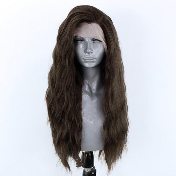 long wavy synthetic lace front wigs for women side part heat resistant fiber hair glueless brown natural hairline1, Black
long wavy synthetic lace front wigs for women side part heat resistant fiber hair glueless brown natural hairline1, Black