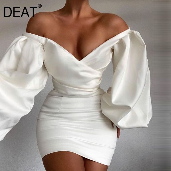 solid white puff lantern long sleeve v-neck shoulder high waist slim skirt for women dress summer gx1083 210421, Black;gray
solid white puff lantern long sleeve v-neck shoulder high waist slim skirt for women dress summer gx1083 210421, Black;gray