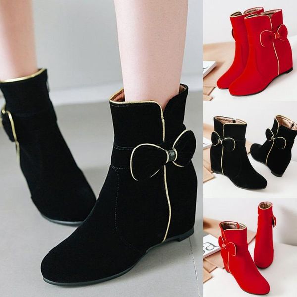 boots fashion women's increase bow short wedge ankle zipper mid tube snow plus size female autumn shoes m50#, Black
boots fashion women's increase bow short wedge ankle zipper mid tube snow plus size female autumn shoes m50#, Black