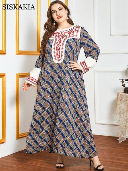 casual dresses siskakia indie folk embroidery maxi dress for women plus size contrast color o neck long sleeve arabic muslim turkey clothes, Black;gray
casual dresses siskakia indie folk embroidery maxi dress for women plus size contrast color o neck long sleeve arabic muslim turkey clothes, Black;gray