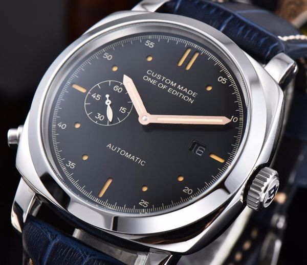 wristwatches 44mm men's watch black dial stainless steel leather automatic movement high mineral glass ps-004, Slivery;brown
wristwatches 44mm men's watch black dial stainless steel leather automatic movement high mineral glass ps-004, Slivery;brown