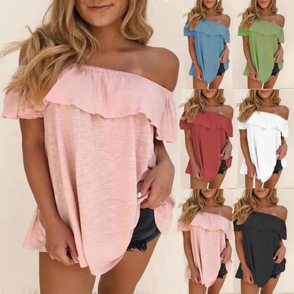 women's t-shirt women t shirt 2021 summer ruffles slash neck short sleeve t-shirts fashion casual office tees plus size 5xl female top, White
women's t-shirt women t shirt 2021 summer ruffles slash neck short sleeve t-shirts fashion casual office tees plus size 5xl female top, White
