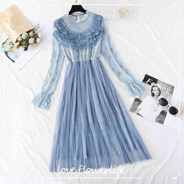 lace dress women spring summer sweet ruffles pleated dress elegant lady mesh party dress mid-calf vestidos 210521, Black;gray
lace dress women spring summer sweet ruffles pleated dress elegant lady mesh party dress mid-calf vestidos 210521, Black;gray