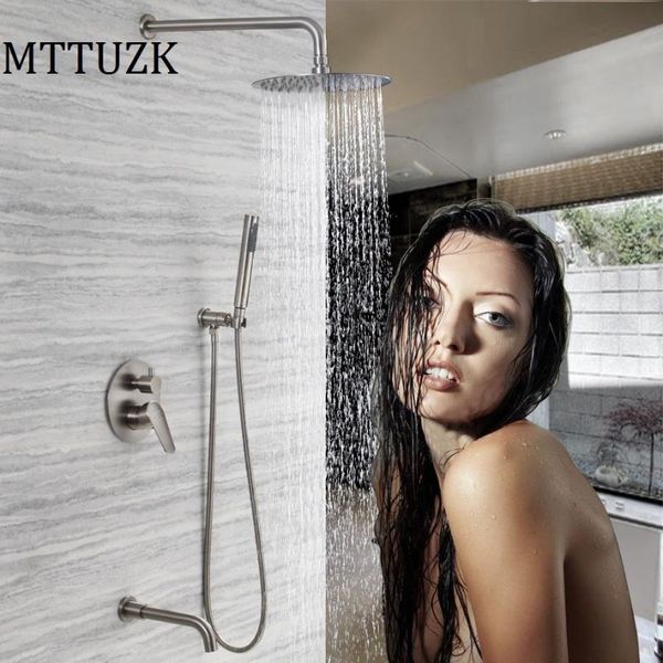 stainless steel brushed bath shower faucets 8" 10" 12" rain head bathroom set mixer valve faucet sets
stainless steel brushed bath shower faucets 8" 10" 12" rain head bathroom set mixer valve faucet sets