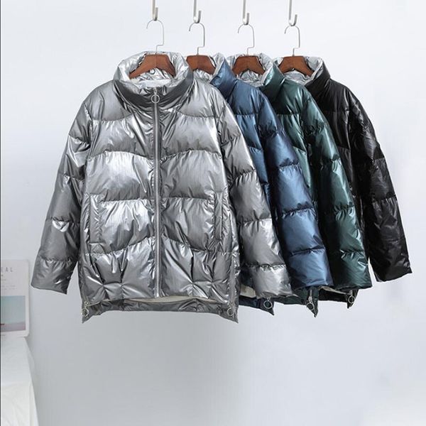 down winter glossy coat women fashion stand collar 90% white duck down jacket thick warm parkas female short outerwear, Black
down winter glossy coat women fashion stand collar 90% white duck down jacket thick warm parkas female short outerwear, Black
