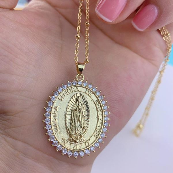 dainty metal zircon oval virgin mary pendant necklace for women festival gifts jewelry necklaces, Silver
dainty metal zircon oval virgin mary pendant necklace for women festival gifts jewelry necklaces, Silver