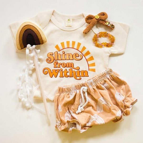 clothing sets 2 pieces kids suit set summer letter print o-neck short sleeve romper rainbow shorts baby girls 0-18 months1, White
clothing sets 2 pieces kids suit set summer letter print o-neck short sleeve romper rainbow shorts baby girls 0-18 months1, White