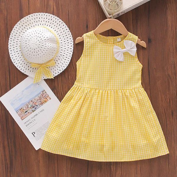 girl's dresses children's clothing for girls' summer plaid dress yellow sleeveless and hat 2 pieces baby clothes, Red;yellow
girl's dresses children's clothing for girls' summer plaid dress yellow sleeveless and hat 2 pieces baby clothes, Red;yellow