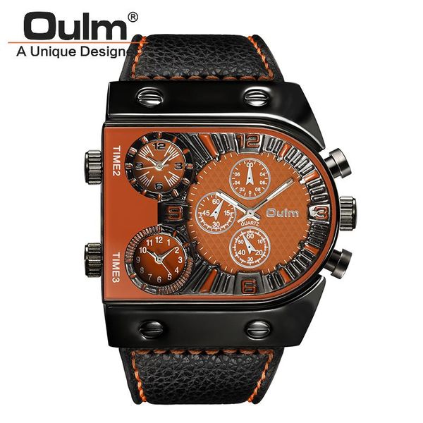wristwatches oulm 9315 men's waches multiple time zone quartz clock leather watch big size analog men sport wristwatch, Slivery;brown
wristwatches oulm 9315 men's waches multiple time zone quartz clock leather watch big size analog men sport wristwatch, Slivery;brown