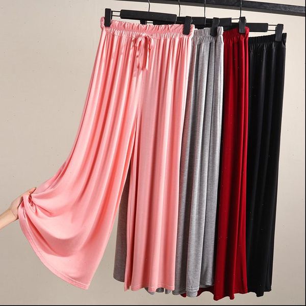thin wide leg pants womens capris female summer large size loose straight casual cropped women elastic high waist trousers m79, Black;white
thin wide leg pants womens capris female summer large size loose straight casual cropped women elastic high waist trousers m79, Black;white