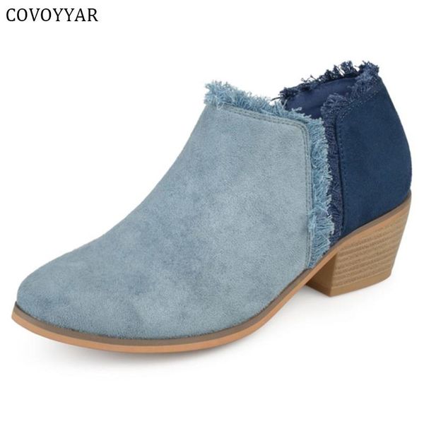 boots covoyyar block heeled ankle spring shoes woman fringe denim short booties pointed toe lady big size 35-42 wbs4034, Black
boots covoyyar block heeled ankle spring shoes woman fringe denim short booties pointed toe lady big size 35-42 wbs4034, Black