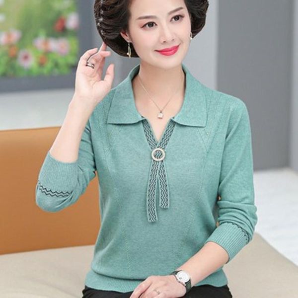 women's sweaters long-sleeved wool pure color simple 4xl mother oversize autumn winter vintage clothing sweater middle-aged lapel pullo, White;black
women's sweaters long-sleeved wool pure color simple 4xl mother oversize autumn winter vintage clothing sweater middle-aged lapel pullo, White;black
