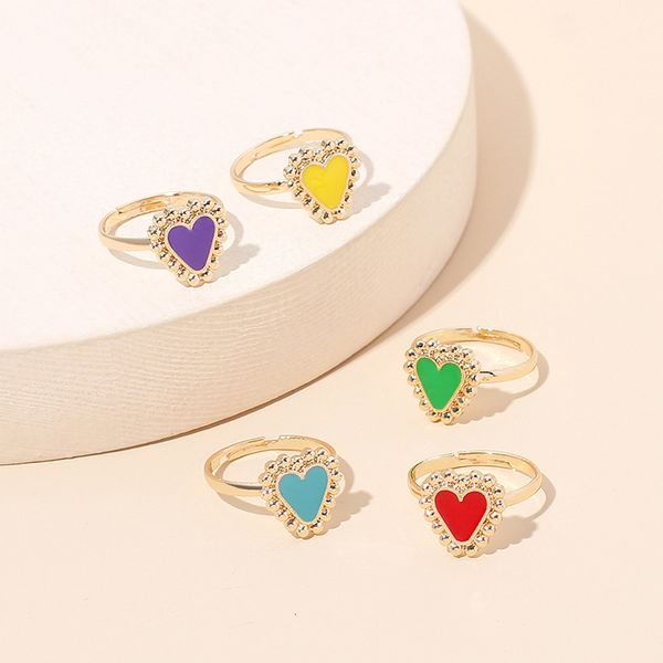 love ring simple multi - color oil painting love modelling ring, sweet romantic style fashionable individual personality joint end ring, Slivery;golden
love ring simple multi - color oil painting love modelling ring, sweet romantic style fashionable individual personality joint end ring, Slivery;golden