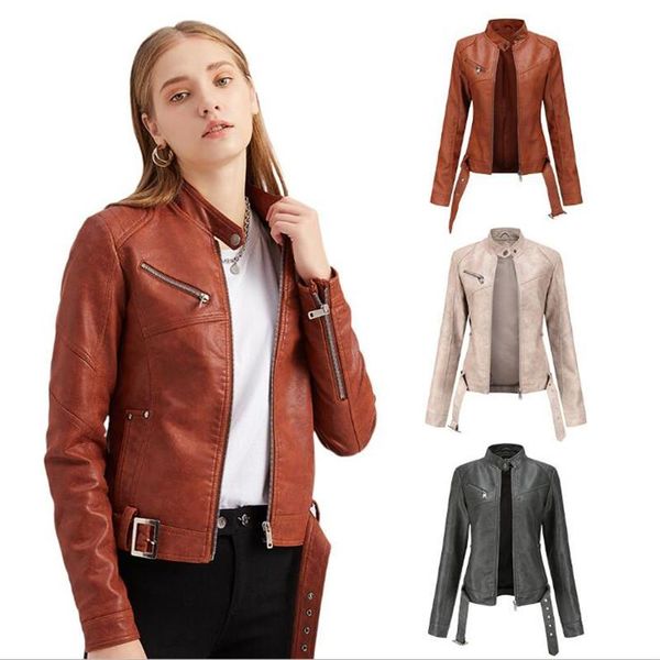 women's leather & faux fashion european size women/girl pu adjustable waist zipper motorcycle jacket korean version elegant slim outerw, Black
women's leather & faux fashion european size women/girl pu adjustable waist zipper motorcycle jacket korean version elegant slim outerw, Black