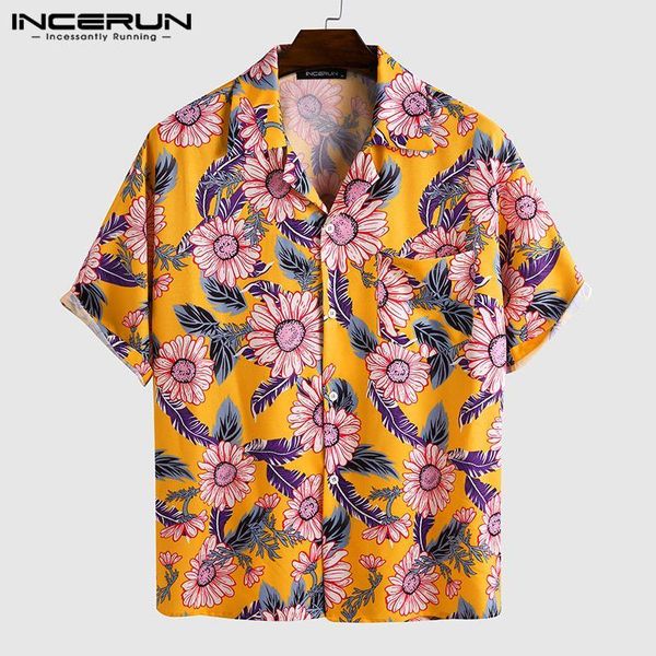 men flower printed hawaiian shirt short sleeve streetwear vacation camisas breathable lapel loose casual blouse incerun 5xl men's shirt, White;black
men flower printed hawaiian shirt short sleeve streetwear vacation camisas breathable lapel loose casual blouse incerun 5xl men's shirt, White;black