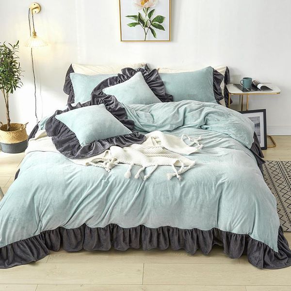 bedding sets green pink yellow white girl set warm velvet flannel fleece short plush black ruffles duvet cover skirt bed pillowcases
bedding sets green pink yellow white girl set warm velvet flannel fleece short plush black ruffles duvet cover skirt bed pillowcases
