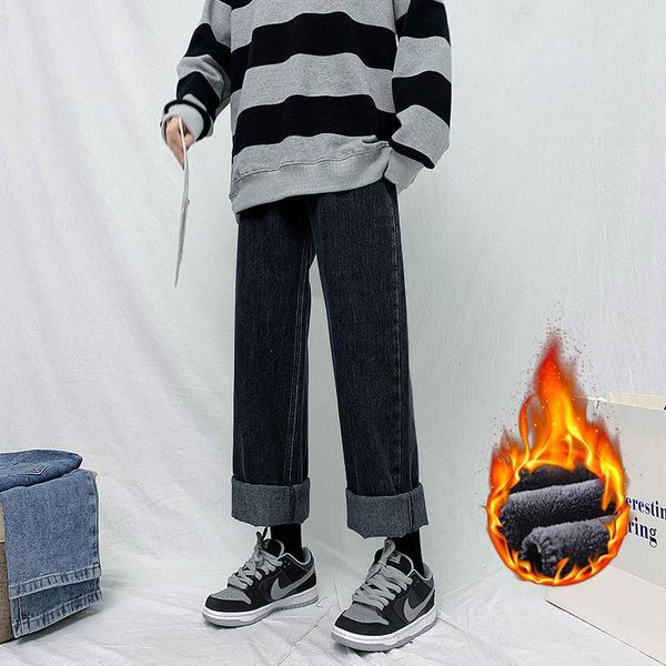men's jeans 2021 winter high waist wide leg pants baggy homme thickened plush loose casual biker denim trousers xs-2xl, Blue
men's jeans 2021 winter high waist wide leg pants baggy homme thickened plush loose casual biker denim trousers xs-2xl, Blue