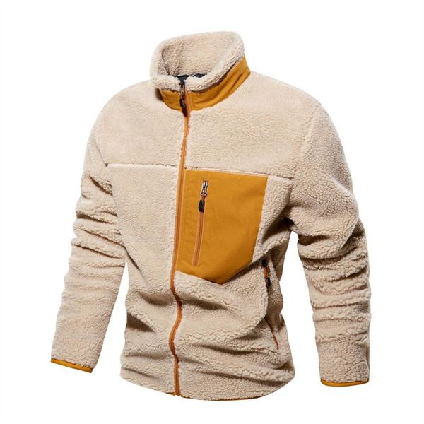men's jackets mens faux lamb wool coat 2022 autumn winter stitching pocket stand-up collar male casual long sleeved coats men, Black;brown
men's jackets mens faux lamb wool coat 2022 autumn winter stitching pocket stand-up collar male casual long sleeved coats men, Black;brown