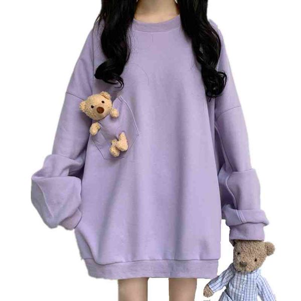 2020 autumn new women harajuku kawaii hoodie soft pullover sweatshirt with pocket plush bear solid outwear oversize casual hoody, Black
2020 autumn new women harajuku kawaii hoodie soft pullover sweatshirt with pocket plush bear solid outwear oversize casual hoody, Black