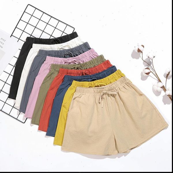 high waist women short shorts casual streetwear cotton linen elastic wide leg summer femme, White;black
high waist women short shorts casual streetwear cotton linen elastic wide leg summer femme, White;black