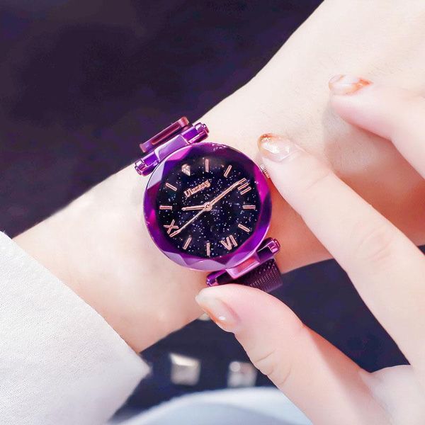 wristwatches 1 pcs women lady wrist quartz watch round starry sky magnetic buckle fashion gift sci88, Slivery;brown 
wristwatches 1 pcs women lady wrist quartz watch round starry sky magnetic buckle fashion gift sci88, Slivery;brown