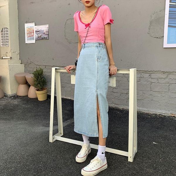 high waist casual denim blue womens skirts long plus size korean jean ladies harajuku, Black
high waist casual denim blue womens skirts long plus size korean jean ladies harajuku, Black