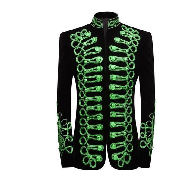 men's suits & blazers embroidered jacket handmade rope slim court gentleman stand collar show velveteen heavy industry, White;black
men's suits & blazers embroidered jacket handmade rope slim court gentleman stand collar show velveteen heavy industry, White;black