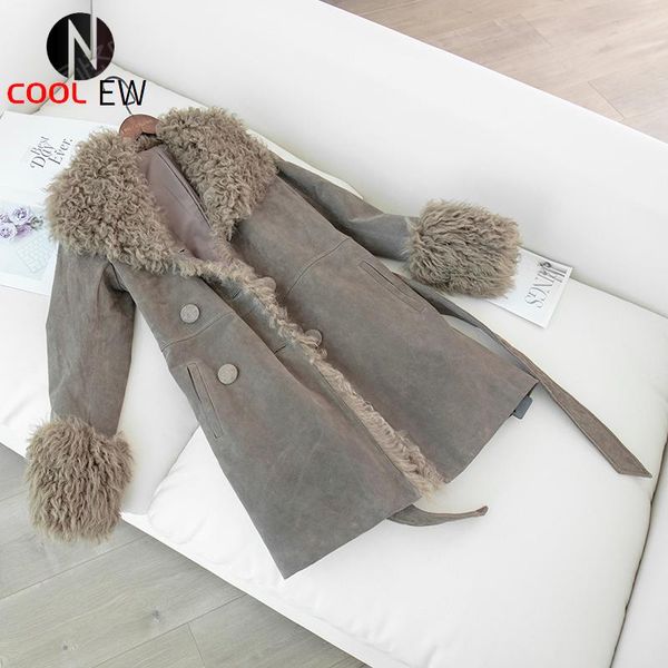 women's fur & faux real coat women plus size sheep collar 2021 fashion winter clothes natural pigskin leather jacket long co, Black
women's fur & faux real coat women plus size sheep collar 2021 fashion winter clothes natural pigskin leather jacket long co, Black