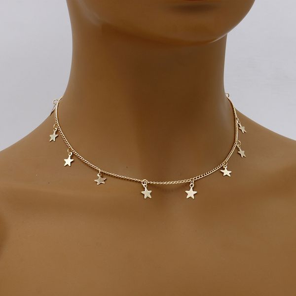 fashion gold plated small star decorated chain choker necklace for women gift, Silver
fashion gold plated small star decorated chain choker necklace for women gift, Silver
